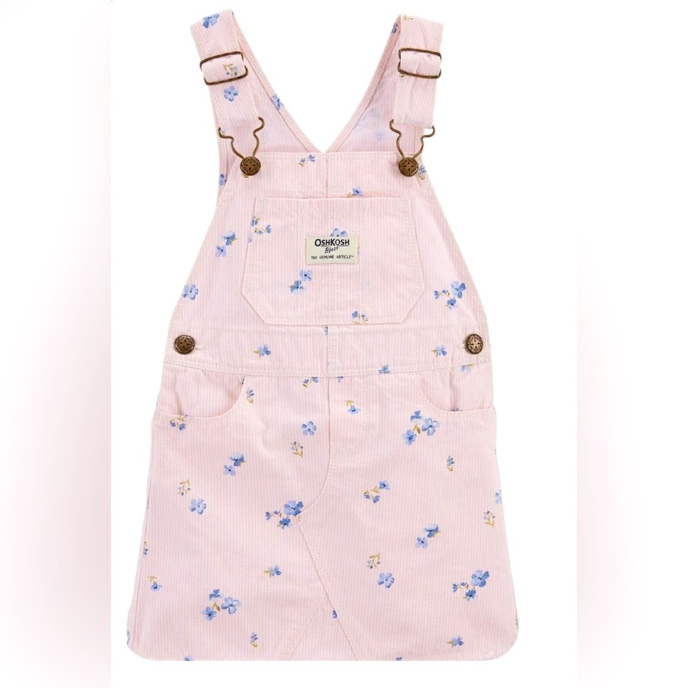new, never used girls pink denim overall dress